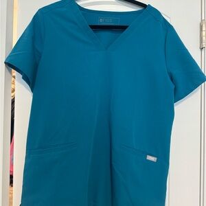 Figs Women's Short Sleeve Top in Teal